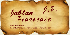 Jablan Pivašević vizit kartica